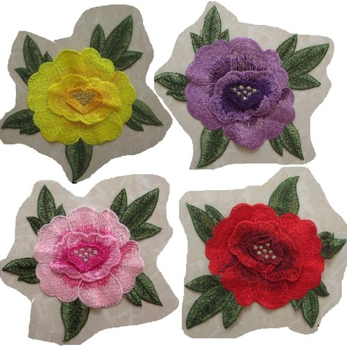 Applique fleur feuille - et,
