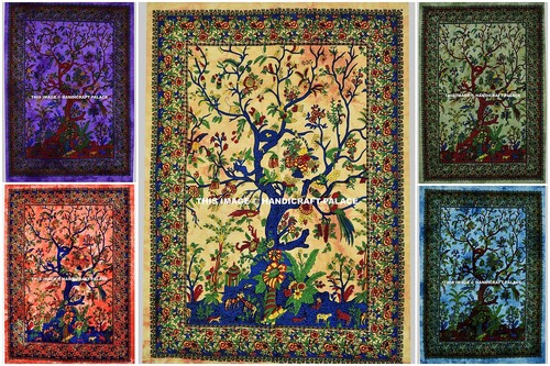 Mandala bleu arbre vie - bleu,