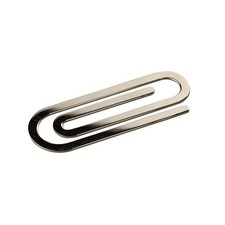 Porte-Monnaie Clip Long Plat En Or Blanc 14K En Italie Paperclip 67 X 24 X 1,2Mm