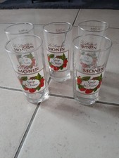 LOT DE 5 VERRES SIROP MONIN - SIROP DE FRAISE