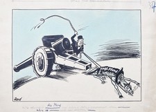 Winston Churchill Angleterre Économie De Guerre Caricature Alfred Beier-Red 1952