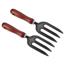 10.6" 3 Dents Jardinage Fourche, 2Pcs Carbone Acier Épaissi Durci Pas Fourchette