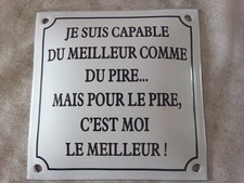 Plaque émaillée bombée humoristique Nieul -sur-Mer,  Deconihout Rouen
