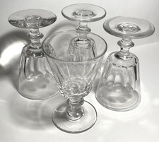4 GRANDS VERRES A EAU CRISTAL soufflé  XIXe SAINT LOUIS BACCARAT CATON  H 14 cm