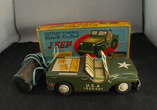 Cragstan Japan n° 10560 Jeep US téléguidée tôle en boite peu fréquent Us Zone