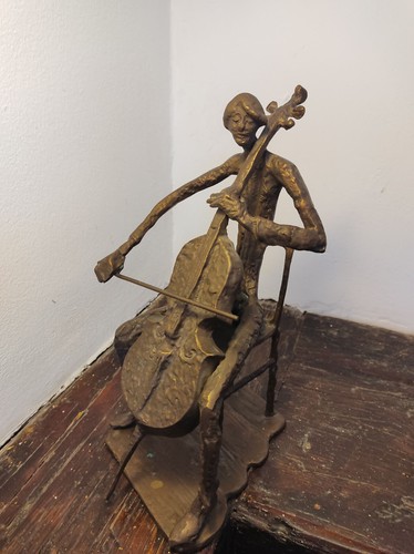 Statue violoncelle bronze - violoncelle,