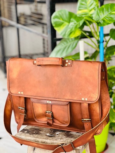 Village leather messenger bag - village,
