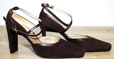 VTG Escarpins à Brides CHARLES JOURDAN Daim Marron 40FR 6,5UK 8US Made in France