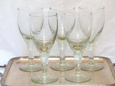 HUGE 9" Vintage Antique Wine Glasses / Set of 5x / Late 19TH Blowned glass 40oz