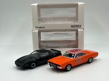 Lot 2 Voiture Serie TV Général Lee Shériff fais-moi peur + Pontiac KITT 1/43