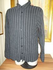 Chemise coton STRETCH noir rayé argenté ARMANI JEANS XXL 44/46 manche longue