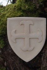 HF1388  C  BLASON CROIX CATHARE MEDIEVAL ARMOIRIE PIERRE RECONSTITUEE PROMO -20%