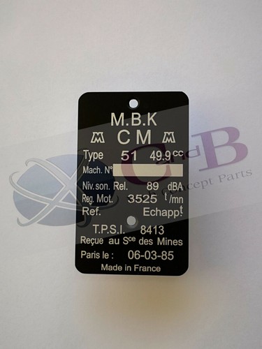 Plaque mbk type - ,