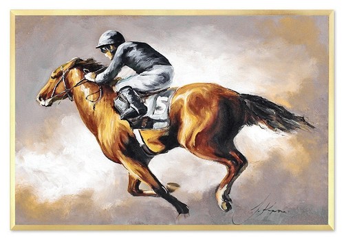Course chevaux 93x63cm - course, de