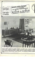 PUBLICITE ADVERTISING    1963   ROCHE & BOBOIS meubles " aimons notre époque"