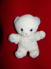 Doudou Boulgom Peluche Ours   Blanc Et Bleu  22 cm