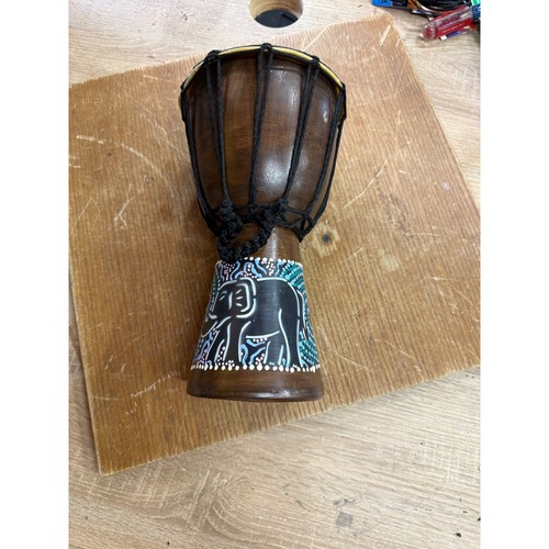 Hand painted wooden djembe - hand,
