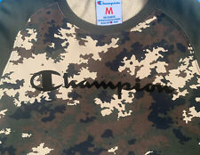Sweat Champion Camouflage Camo Rare SweatShirt / Retro 80's 90's / Kaki M