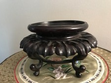 SOCLE SUPPORT BOIS CLOISONNE VASE POTICHE CHINE CHINOIS JAPONAIS EXTREME ORIENT