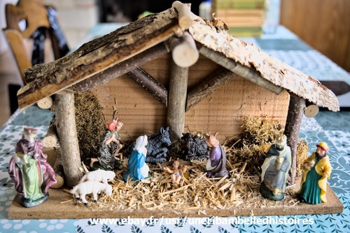 Ancienne crèche noël - ancienne,