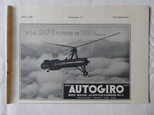 1936 pub cierva autogiro - 5/1936,