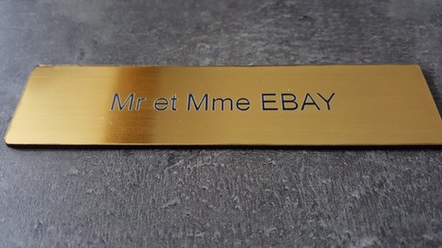 Plaque gravée pour boite - , aux