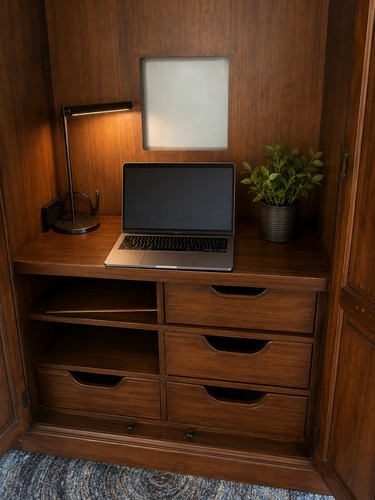 Wood armoire wardrobe brown - wardrobe,,