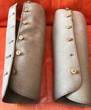 VINTAGE GUETRES DE CAVALIER JAMBIERE TOILE DE CHANVRE A BOUTONS PENTAGON ENGLAND