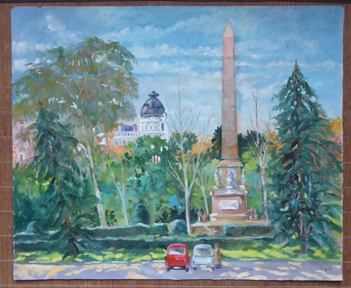 Vieux tableau huile vue - l'huile,
