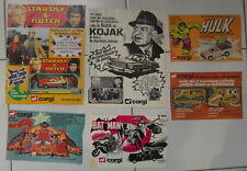 Pub papier Voitures CORGI - Starsky et Hutch, Kojak, Hulk, Bat Man, 007 - 80'