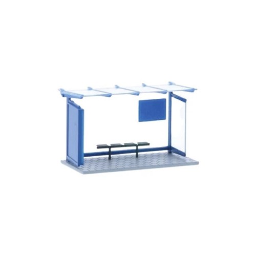 Arrêt bus bleu - bleu,