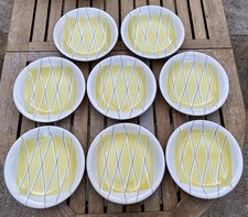 Anciennes Assiettes Creuses Céramique Salins « Tambour » TBE Années 50-60