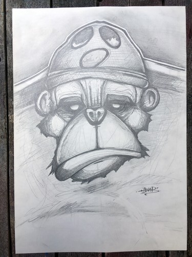 Dessin signé canvas - -,