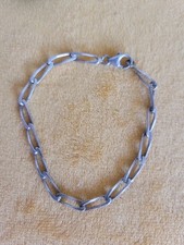 Ancien Bracelet Gourmette En Argent 925 Sterling 4,5g Vintage 