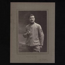 Photo ancienne collée sur carton / Militaire du 20ème Régiment d'Artillerie