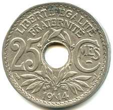 25 centimes Lindauer 1914 soulignée n°7119