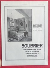 Publicité  presse: 1930 Magasin Meuble Décoration Ancien Moderne SOUBRIER Paris