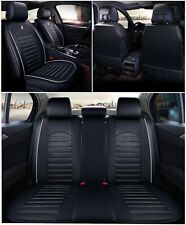 Pour BMW Skoda Housses Couvre Siège Jeu Complet En Cuir Simili Noir Blanc 