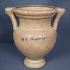 Jolie jarre Vase vintage en céramique avec inscription “Col du Bonhomme”