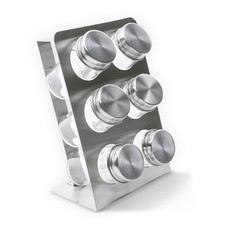 Porte-épices Maestro 6 pots verre acier MR-1726
