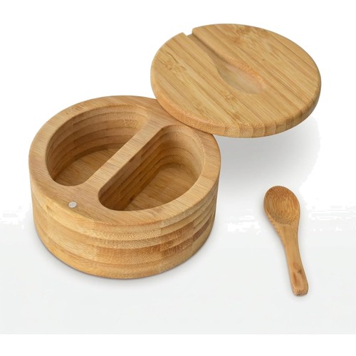Boîte sel bambou naturel - à,