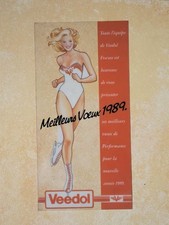 CARTE DE VOEUX 1989 PUBLICITAIRE PLEXI PLASTIQUE VEEDOL GARAGE AUTOMOBILE 