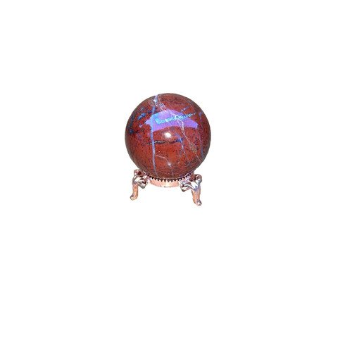 Red jasper sphere - with, stand