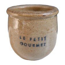 RARE Pot À Yaourt LE PETIT GOURMET en Grès Collection Objet De Cuisine Ancien