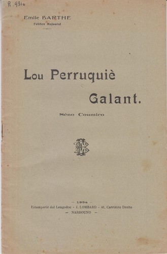 Emile barthe lou perruquiè - barthe,,