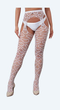 Collants résille blancs à