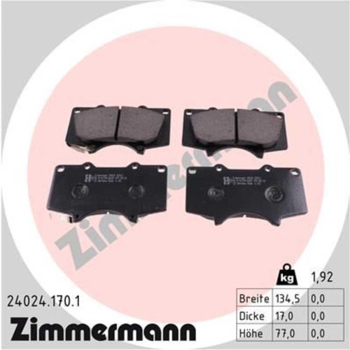 Zimmermann plaquettes avant - zimmermann,