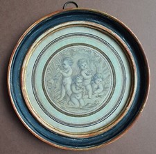 Dessin lavis Putti cadre en