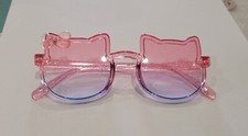 LUNETTES DE SOLEIL FILLE MOTIF KITTY DEGRADE ROSE BLEU ! NEUF !