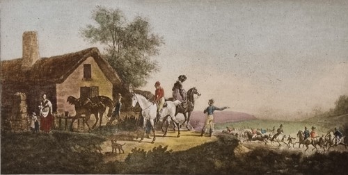 Estampe scène chasse à - scène,